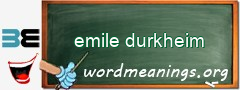 WordMeaning blackboard for emile durkheim